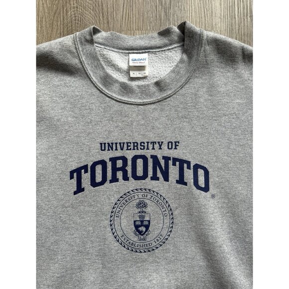 Vintage Y2K University Of Toronto Grey Crewneck Sweatshirt School Canada XL - Picture 3 of 13